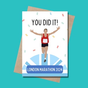 Men's London Marathon Congratulations Card - Well Done London Marathon Card for Him - Male Running Card for Boyfriend, Son, Husband, Friend