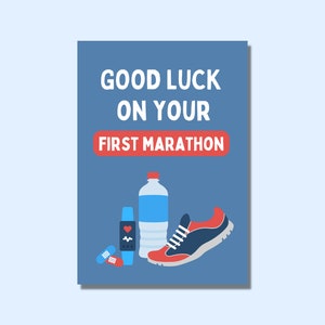 Eerste marathonloperkaarten voor mannen Good Luck Marathon-kaart voor hem, 26,2 hardloopkaarten voor echtgenoot of hardloopmaatje bij London Marathon 2025