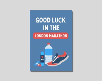 London Marathon Runner Good Luck Card for Him, Men's Running Marathon 2024 Card for Husband, Boyfriend Marathoner