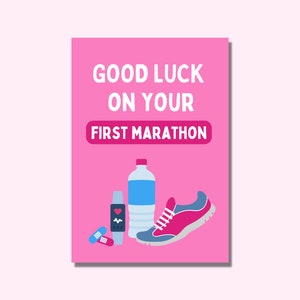 Carte porte-bonheur du premier marathon pour les coureurs, vous pouvez le faire Cartes de coureur du marathon de Londres pour elle, course marathon 26,2 Carte de voeux