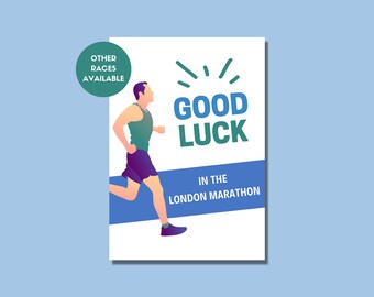 Good Luck London Marathon Card for Him, Wish Luck in Marathon Card for Men, Mens Running Marathon Support Card