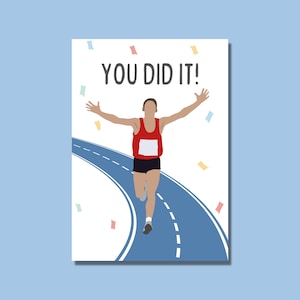 You did it hardloopkaart voor hem, marathonkaart gefeliciteerd mannen voor halve marathonlopers, 10K pride-kaart voor race