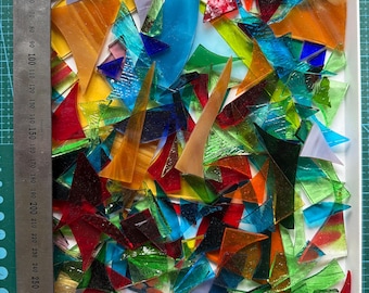 Glass Offcuts 500g - Mosaic Supplies - Stained Glass Pieces - Various Colours, Size and Shape 2