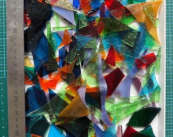 Glass Offcuts 500g - Mosaic Supplies - Stained Glass Pieces - Various Colours, Size and Shape 1