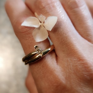 Gold Chunky Ring with Stone, Dome Gemstone Ring, Gold Band Ring, Minimalist Ring, Gold Plated Ring, Israeli Jewelry, Wedding Chunky Rings