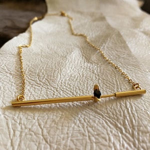 Israel Jewelry, Bar Pendant Necklace, Minimalist Necklace, Gold Plated Necklace, Gemstone Necklace, Gold Bar Necklace, Gold Layered Necklace