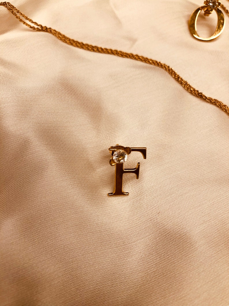 Gemstone Letter Necklace Gold Plated Name Necklace Gold Letter Necklace Monogram Necklace Israeli Jewelry Personalized Necklace