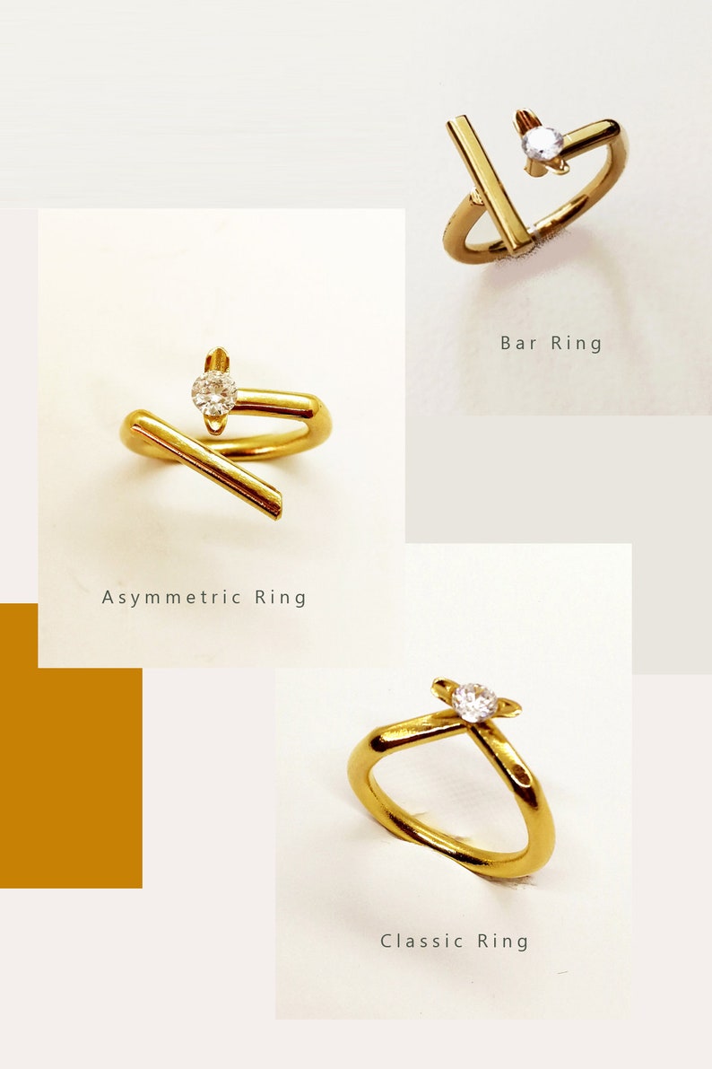 Flower Ring Gold V Ring Gemstone V Ring Promise Ring for Etsy
