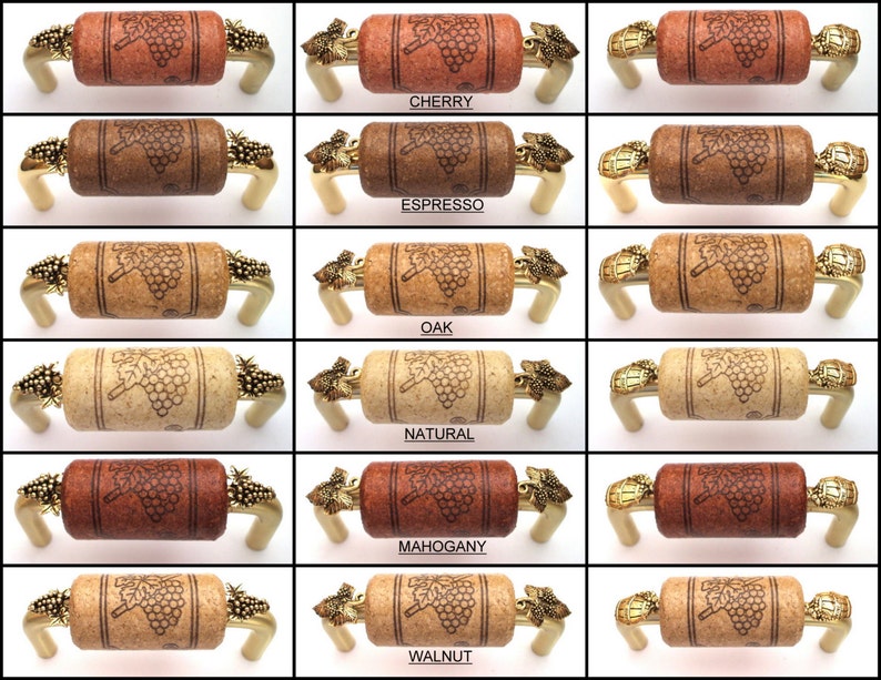 Brushed Brass Cabinet Pull featuring a Wine Cork Barolo Series