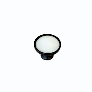 Round Glass Knob - White