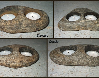 River Rock Candle: standaard dubbel (tot 6")