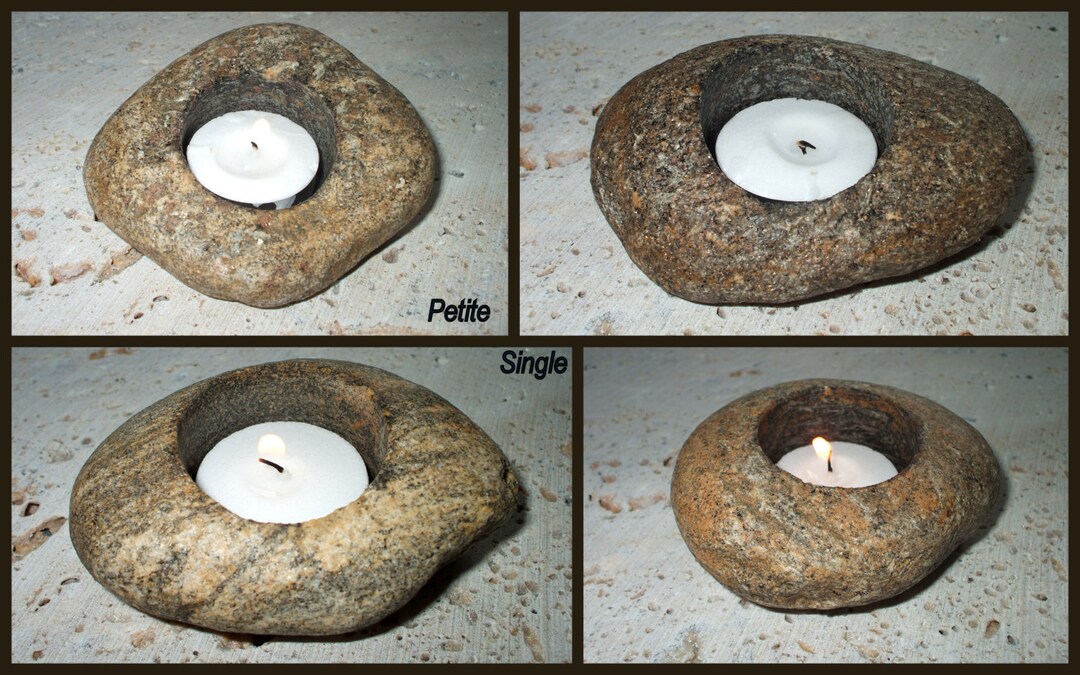 River Rock Candle Petite Single under 5 Etsy