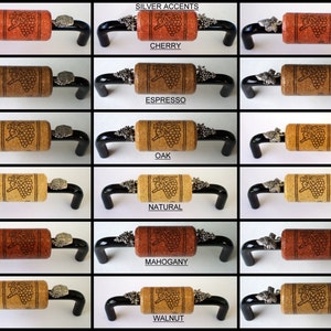 Cabinet Pull featuring a real Wine Cork - Black