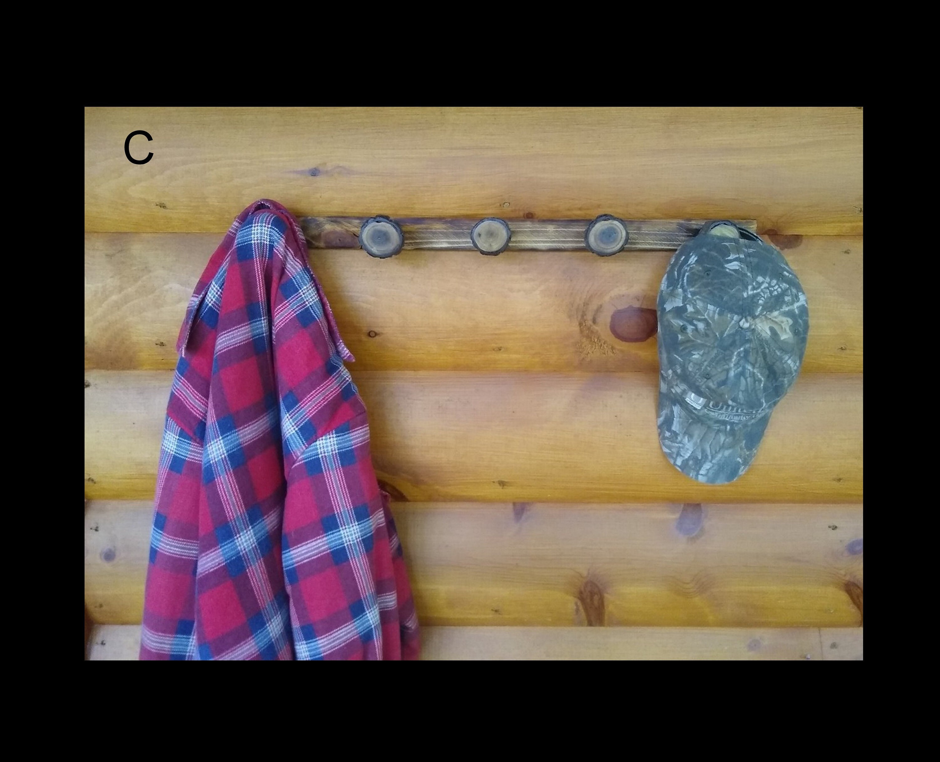 Rustic Wood Coat/hat Rack Primitive Coat Rack Raw Edge Coat Etsy