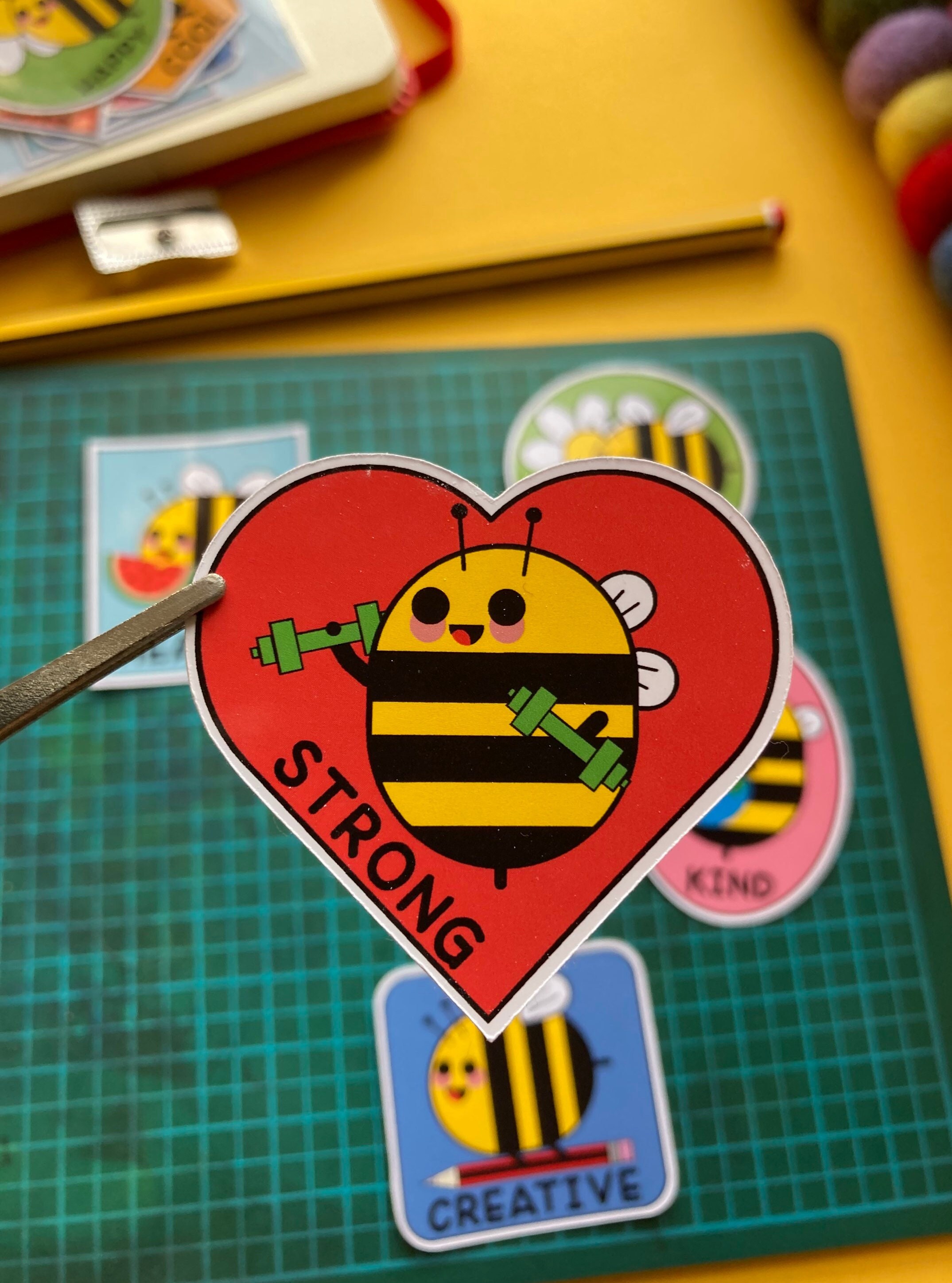 Cute Bee Sticker Kawaii Bumble Bee Motivational Sticker Pack Etsy UK