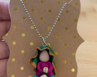 Virgin Mary Necklace Polymer Clay