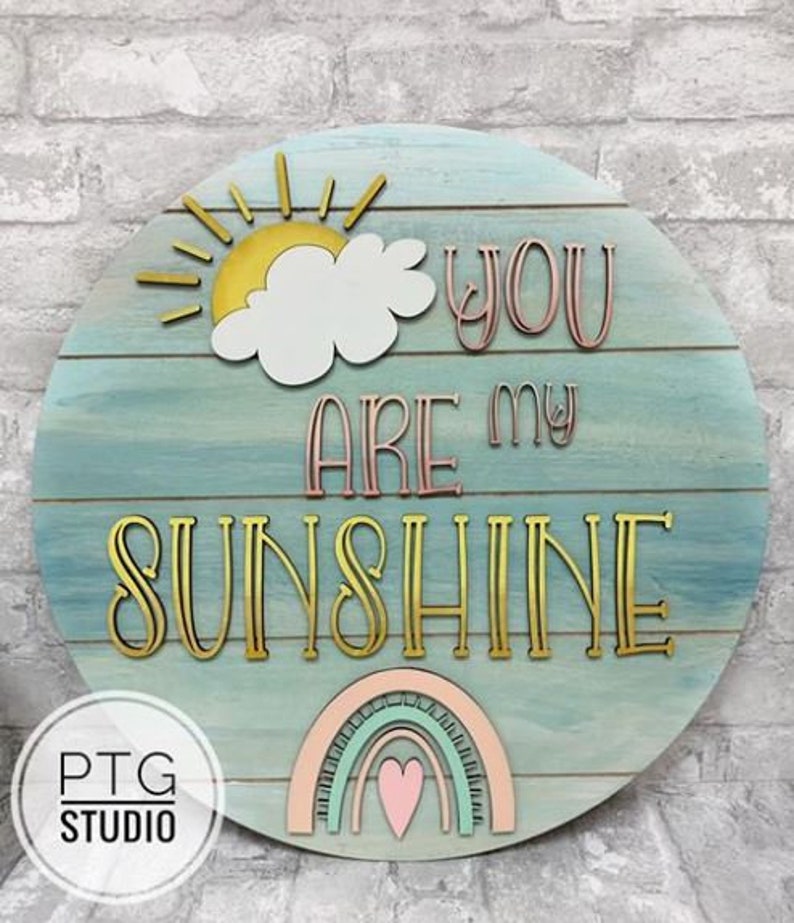 You Are My Sunshine Rainbow Summer Cloud Kids Room Nursery Etsy
