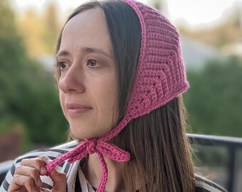 Patrón de bandana de crochet con lazos