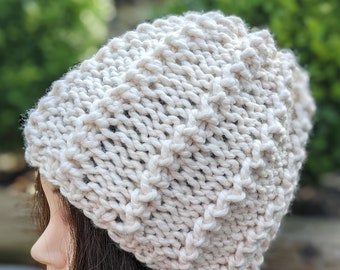 Knit Hat Pattern: Wool-Acrylic Blend, Adult Size (PDF)
