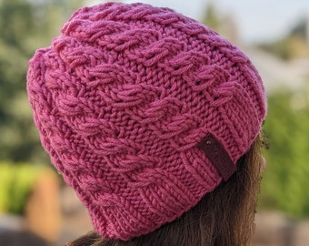 Flat Knit Cable Hat Pattern