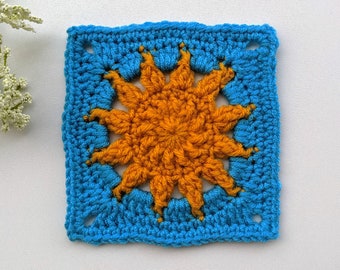 Crochet Large Sun Granny Square Pattern