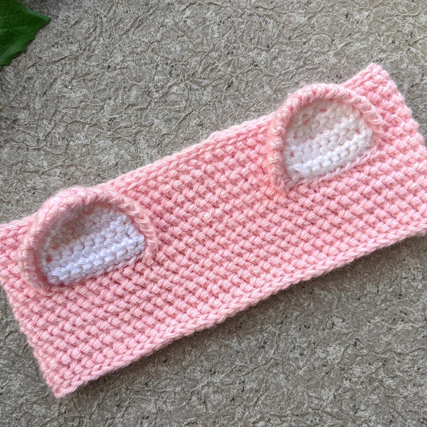 Crochet Kitty Ears Headband Pattern || Crochet Kitty Ear Warmer Pattern