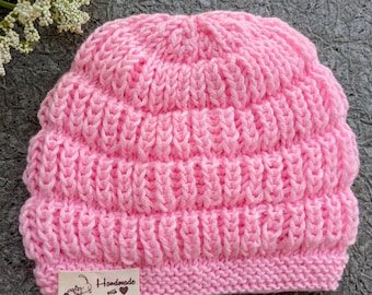 Flat Knit Brioche Stitch Baby Hat Pattern (PDF Pattern)