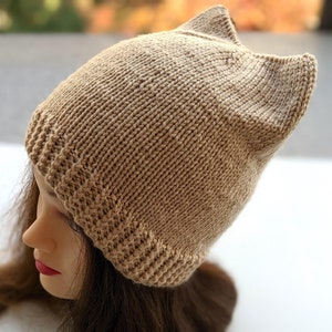 Knit Cat Ears Hat Pattern