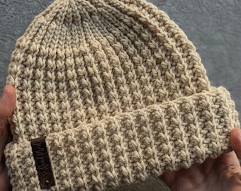 Crochet Flat Unisex Beanie Pattern