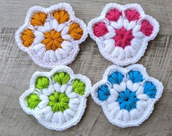 Crochet Paw Print Coaster Pattern