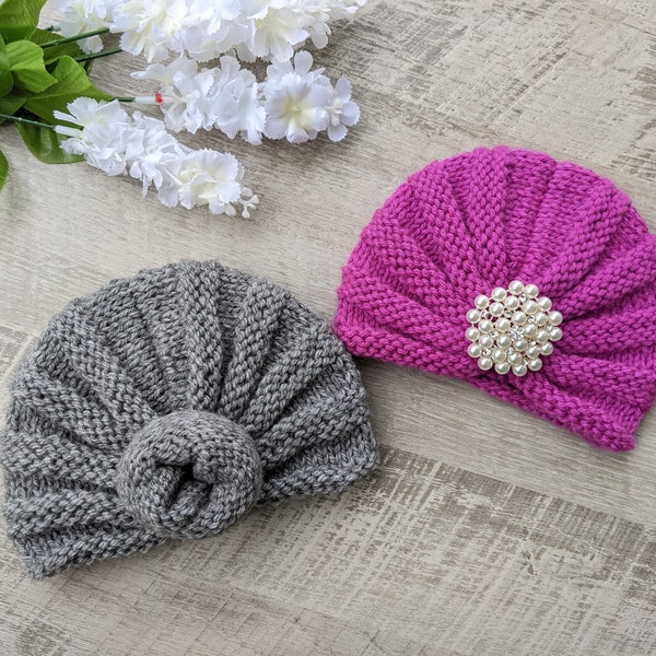 Baby Knit Turban Hat Pattern