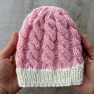 Newborn Baby Cable Knit Hat Pattern || Baby Cable Knit Beanie Pattern