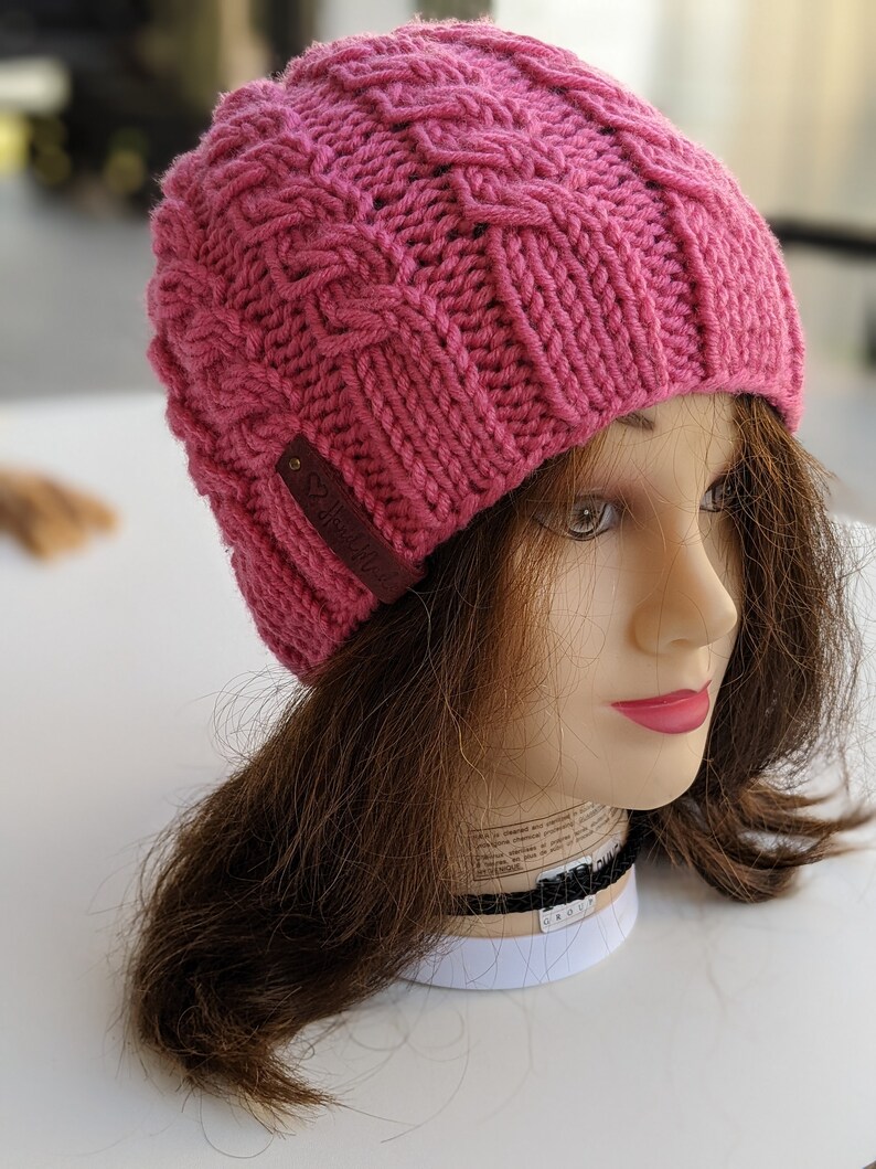 Flat Knit Cable Hat Pattern image 9