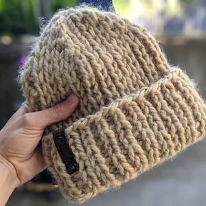 Double Brim Chunky Hat Knitting Pattern