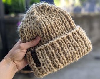 Double Brim Chunky Hat Knitting Pattern