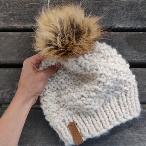 Snowflake Knit Hat Pattern: Bulky Winter Beanie (PDF Pattern)