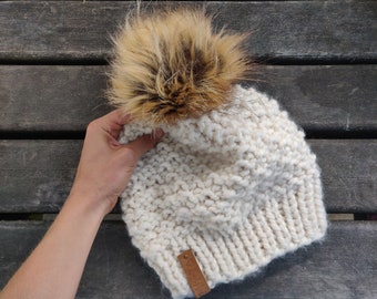 Snowflake Knit Hat Pattern: Bulky Winter Beanie (PDF Pattern)
