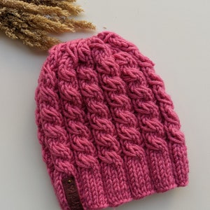 Flat Knit Cable Hat Pattern image 6