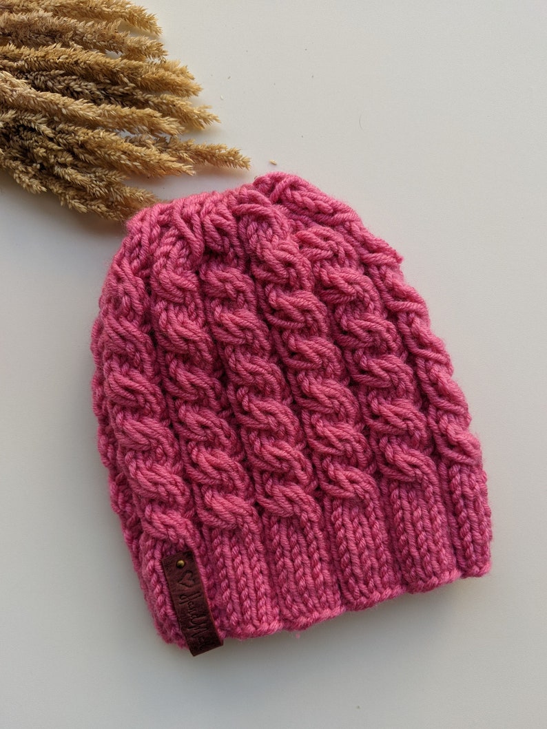 Flat Knit Cable Hat Pattern image 6