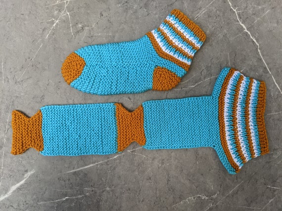 Flat Knit Two-Needles Slipper Socks Pattern