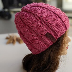 Flat Knit Cable Hat Pattern image 3