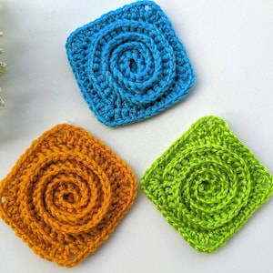 Crochet Spiral Granny Square Pattern