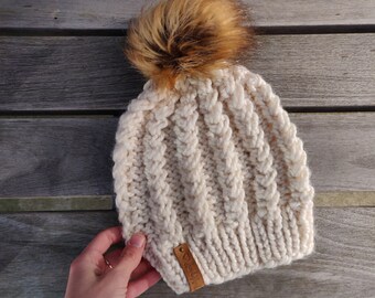 Spikelet Chunky Hat Knitting Pattern