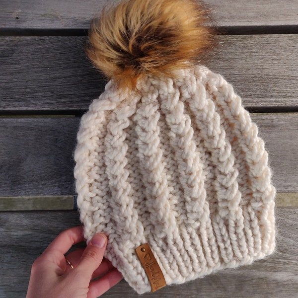 Spikelet Chunky Hat Knitting Pattern