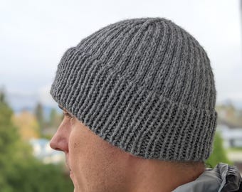 Knit Warm Men's Beanie Pattern (Fixed Double Brim)