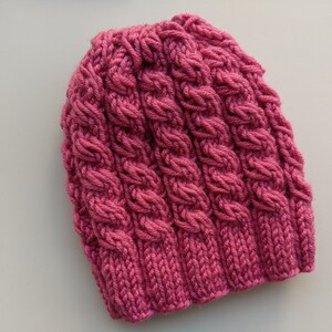 Flat Knit Cable Hat Pattern image 4