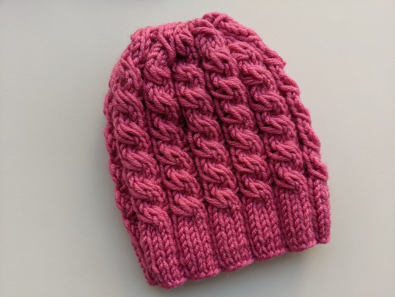 Flat Knit Cable Hat Pattern image 4