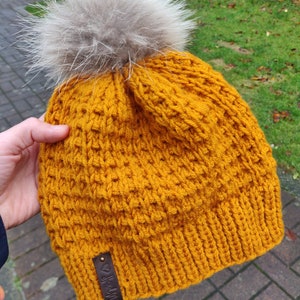 Fish Scale Knit Hat Pattern || Knitting Pattern || Hat Knitting Pattern || Winter Knit Hat || Adult Knit Hat