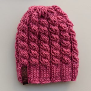 Flat Knit Cable Hat Pattern image 5