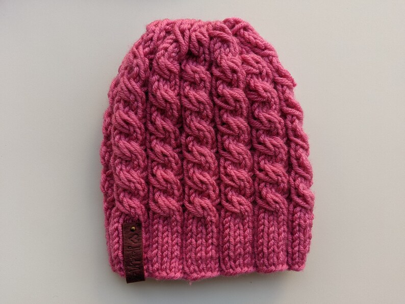 Flat Knit Cable Hat Pattern image 5